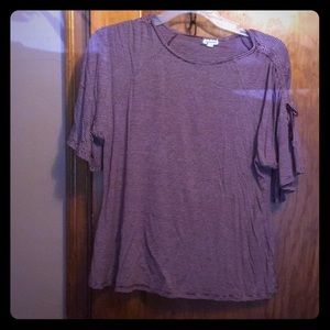 Red and white blouse